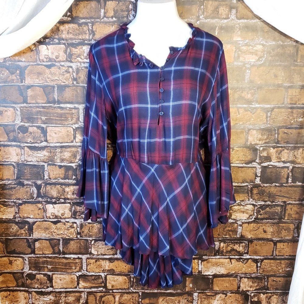 Roaman"s Plaid Hi-lo Baby Doll